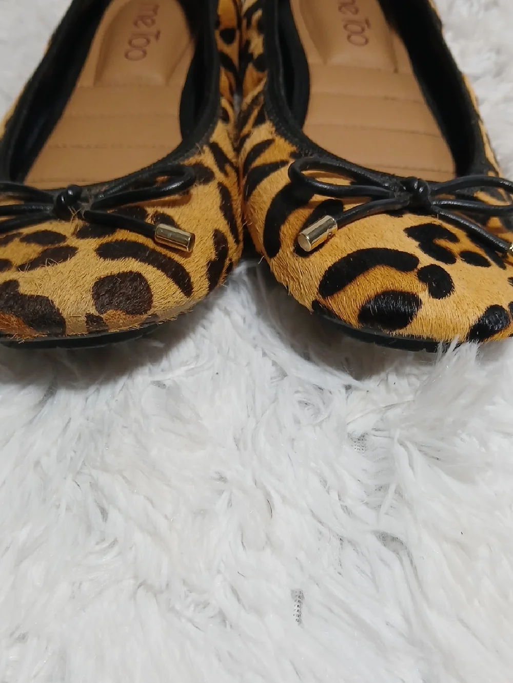 Animal Print Ballet Flats 7.5 Me Too Calf Hair Animal Print